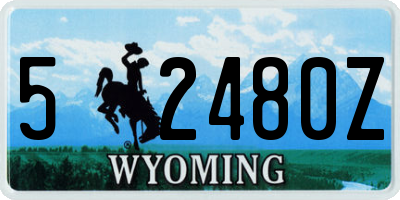 WY license plate 52480Z