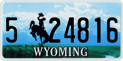 WY license plate 524816