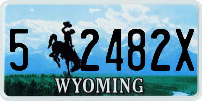 WY license plate 52482X