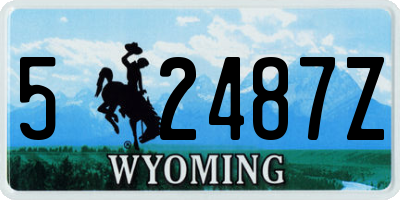 WY license plate 52487Z