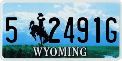 WY license plate 52491G