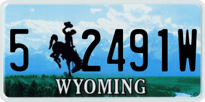 WY license plate 52491W
