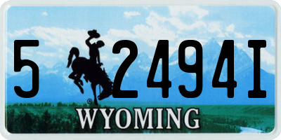 WY license plate 52494I