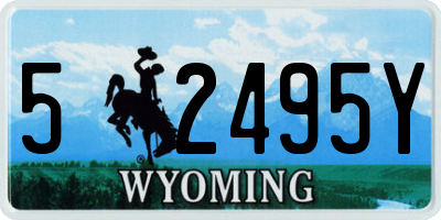WY license plate 52495Y