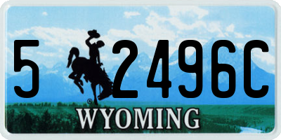 WY license plate 52496C