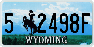 WY license plate 52498F