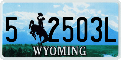 WY license plate 52503L