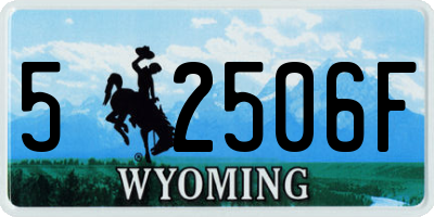 WY license plate 52506F