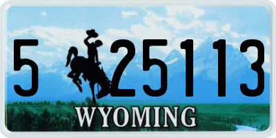 WY license plate 525113