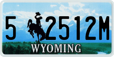 WY license plate 52512M