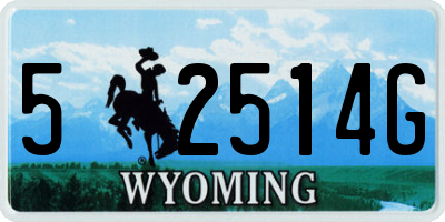 WY license plate 52514G