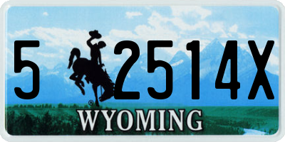 WY license plate 52514X