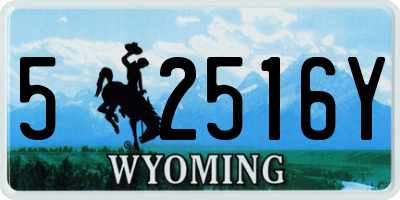 WY license plate 52516Y