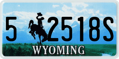 WY license plate 52518S
