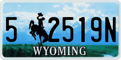WY license plate 52519N