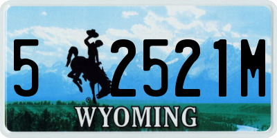 WY license plate 52521M
