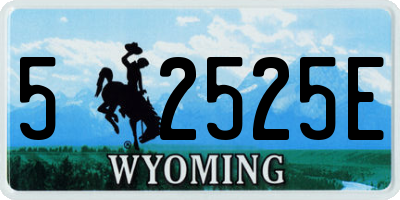 WY license plate 52525E