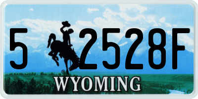 WY license plate 52528F