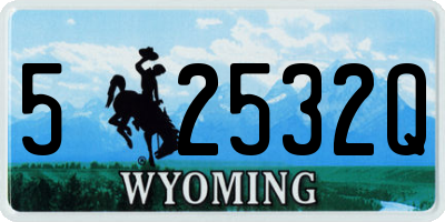 WY license plate 52532Q