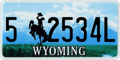 WY license plate 52534L