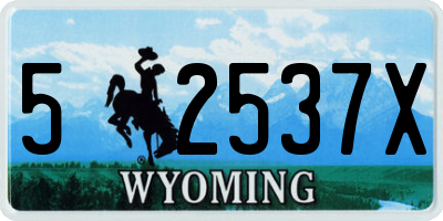 WY license plate 52537X