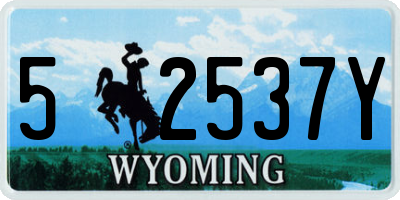WY license plate 52537Y