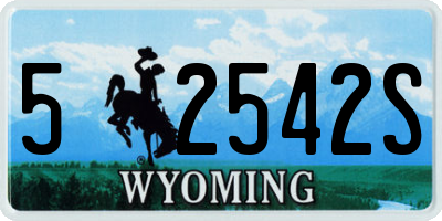 WY license plate 52542S