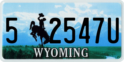 WY license plate 52547U