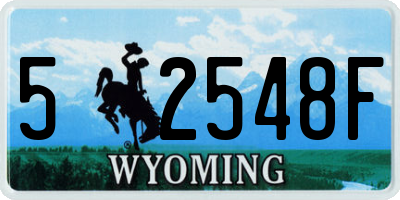 WY license plate 52548F