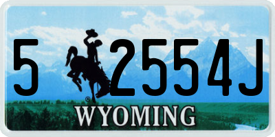 WY license plate 52554J
