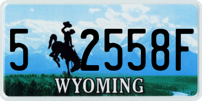 WY license plate 52558F