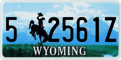 WY license plate 52561Z