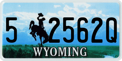 WY license plate 52562Q