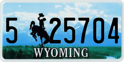 WY license plate 525704