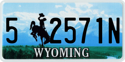 WY license plate 52571N
