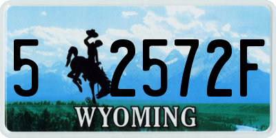 WY license plate 52572F
