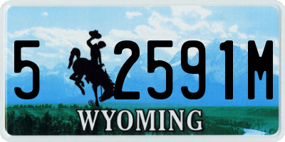 WY license plate 52591M