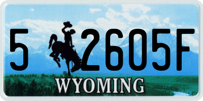 WY license plate 52605F