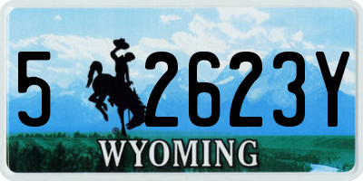 WY license plate 52623Y