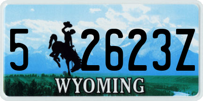WY license plate 52623Z