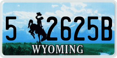 WY license plate 52625B