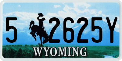 WY license plate 52625Y