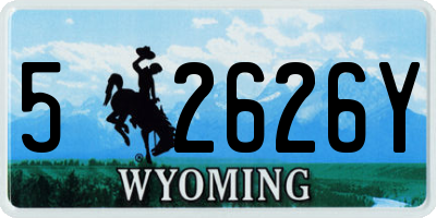 WY license plate 52626Y