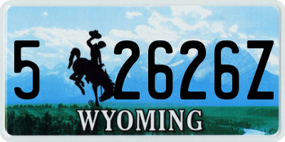 WY license plate 52626Z