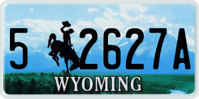 WY license plate 52627A
