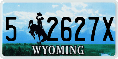 WY license plate 52627X