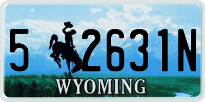 WY license plate 52631N