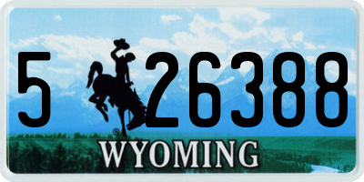 WY license plate 526388