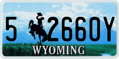 WY license plate 52660Y