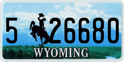 WY license plate 526680
